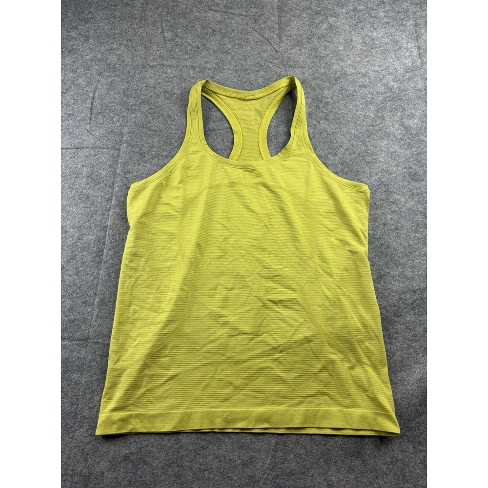 LULULEMON SWIFTLY TECH RACERBACK BRIGHT YELLOW HEATHERED ATHLETIC GYM WOMENS 12